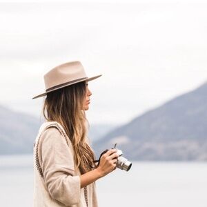 Will + Bear NEW Calloway Wool Statement Hat taupe classic fedora winter